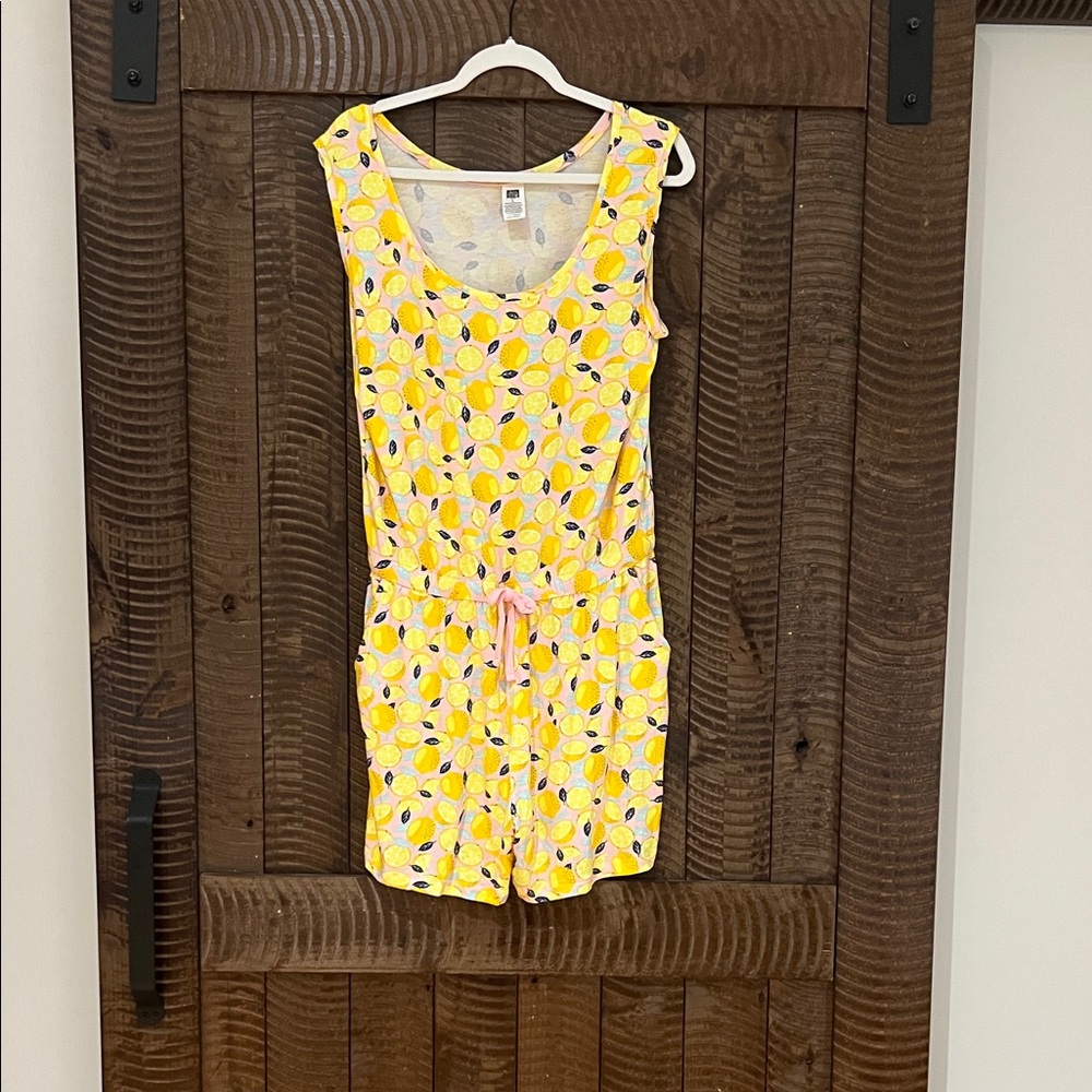 🍋 Women’s Yellow Lemon Print Romper